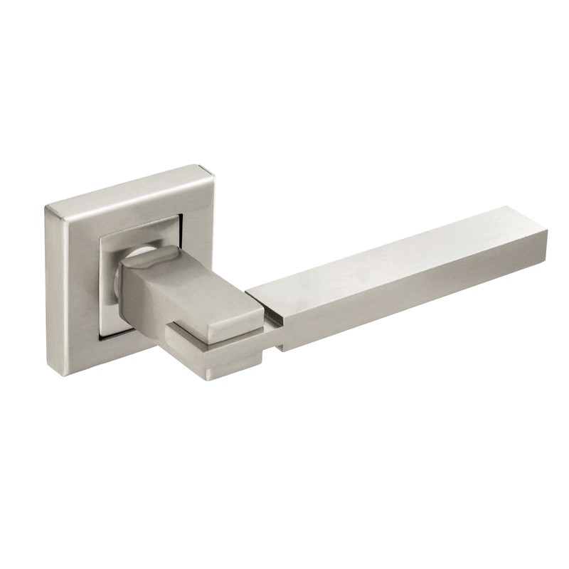 Decoranddecor Alloy Door Lever Handle Set Black on Square Rose
