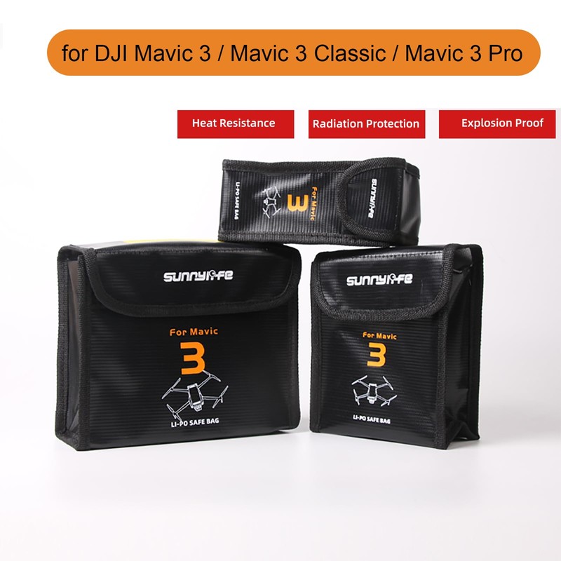 Sinyutia Mavic 3 Pro Battery Bag, Fireproof Explosion-Proof Lipo Batteries
