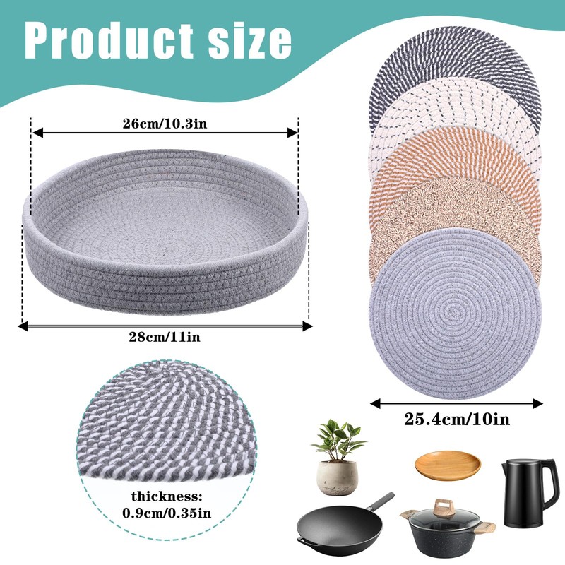 5 Pcs 10 Inch Trivets for Hot Dishes, Pots and