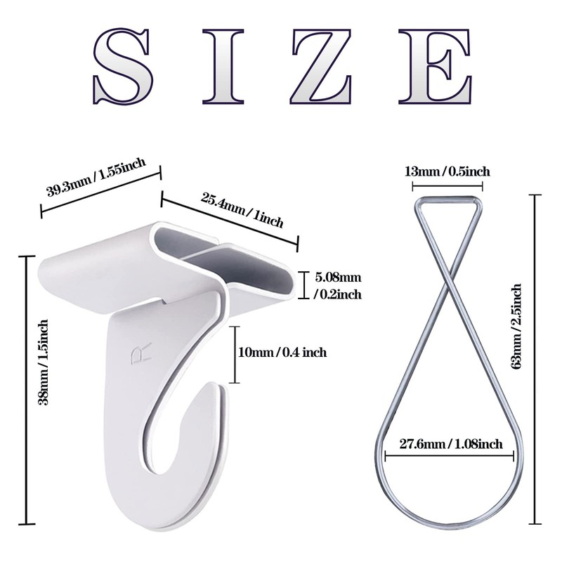 Jeletonp 75 PCS Drop Ceiling Hooks for Hanging,25 Pairs Heavy