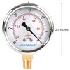 UHARBOUR Glycerin Filled Vacuum Pressure Gauge, 2-1/2" Clear dial,1/4" NPT