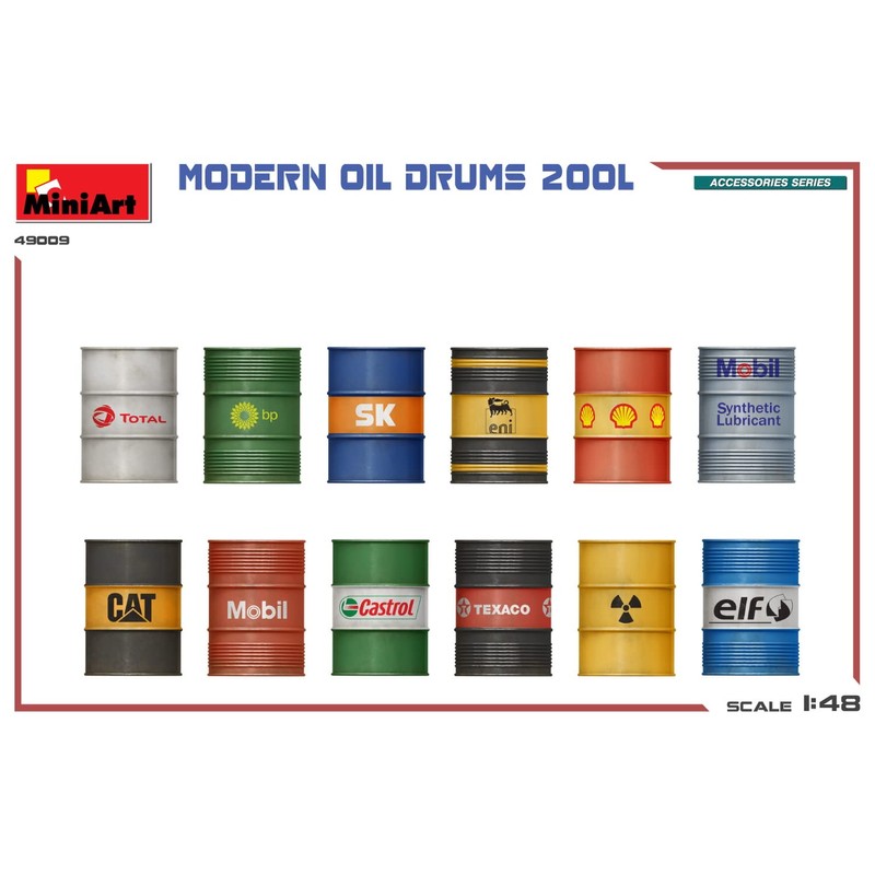 Mini Art 550049009 Oil Barrels Shaped Paint 1:48