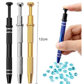 SamHeng Set of 4 Piercing Ball Grippers, 4-Claw Stainless Steel Piercing Ball Pliers Pick Up Tool IC Chip Gripper Tool Jewellery Grabber Claw Tweezers for Small Parts Electronic Components