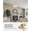 VONLUCE Modern Chandeliers, 18" Drum Chandeliers with 2-Layer Fabric Shade,