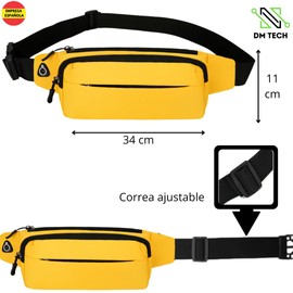 Men's Women's Waterproof Waist Bag with 4 Pockets, Water Resistant and Breathable, with Hole for Headphones, Ideal for Hiking and Outdoor Sports (Yellow), lemon tree