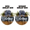 Hello Wreath with Stripe for Front Door Year Round Hanger