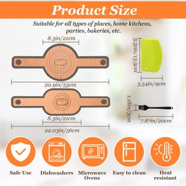 LUOJINYI 2 Stück Silikon Backmatte für Dutch Oven, silikonmatte backen mit Pinsel und Ausstecher, Wiederverwendbare Silikon Backmatte Brot mit Langen Griffen für Brottopf, backmatte silikon