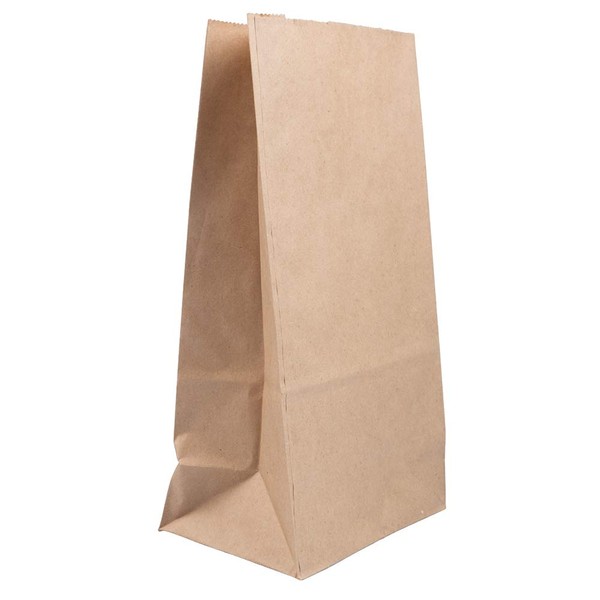 JAM PAPER 100% Recycled Snack/Lunch Bags - Large (6 x 11 x 3 3/4) - Brown Kraft Grocery Bags - 25/Pack