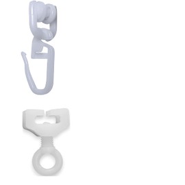 Raum² 100 T-rollers with folding hooks - including 10 locks, stoppers - starter set for T-rails, motorhome, curtain rollers, accessories (110 pieces)