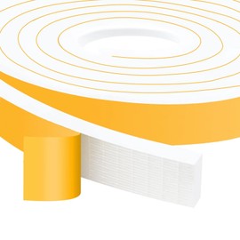 Trisiki High Density Foam Weather Stripping Door Seal Strip Insulation Tape Roll for Insulating Door Frame, Window, Air Conditioner Self Adhesive Sealing Weatherstrip Dustproof (1 in x 1/2 in x 20 Ft)