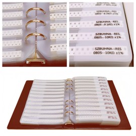0402+0603+0805+1206 SMD Resistor Assortment Kit (0-10MΩ ±1%) Total 288 Sets in One Surface Mount Sample Book for Electronics Prototyping and Repairs