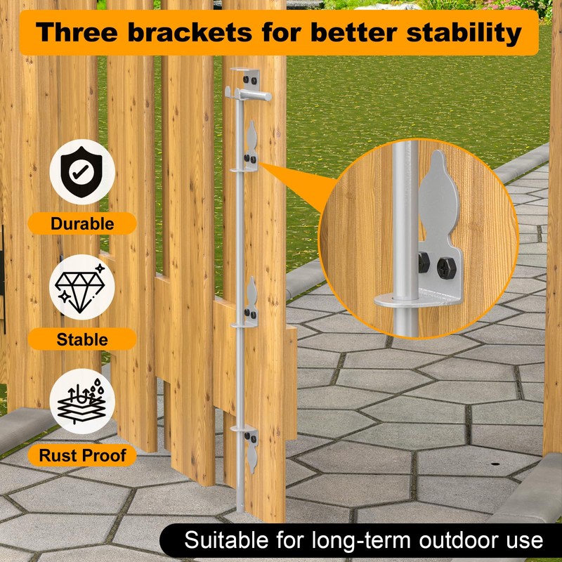 24" Cane Bolt Drop Rod for Gate, Heavy Duty Gate