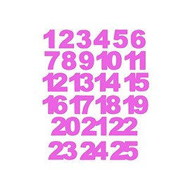 Numbers Numbers Advent Calendar 24 25 Sticker Numbers DIY 25mm, Color:Pink