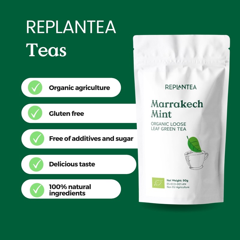 Mint Green Tea Organic Marrakech Mint 90g (45 Cups) |