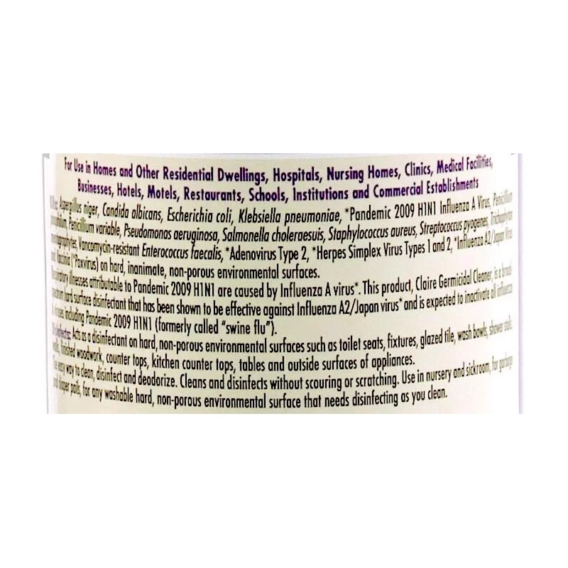 Claire Lot of 4 Claire Germicidal Antibacterial Cleaner & Deodorizer