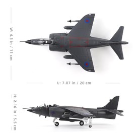 NUOTIE 1/72 Scale Harrier Jet Royal Air Force Fighter Pre-Build Airplane Model Kits Diecast Aircraft Military Display Model Aircraft for Display Collection or Giftn Gifts