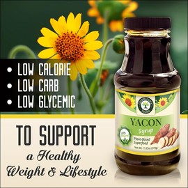 Good Balance Health Yacon Syrup | Natural Sweetener | Sugar Substitute | Low Glycemic Index, Low Calorie Syrup | Prebiotics, Vitamins, Fiber | Vegan, Gluten Free, Kosher Syrup | 11.25 Ounce Bottle
