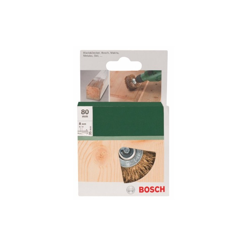 Bosch 2609256541 8 x 80mm Wood Structure Brush Crimped Wire
