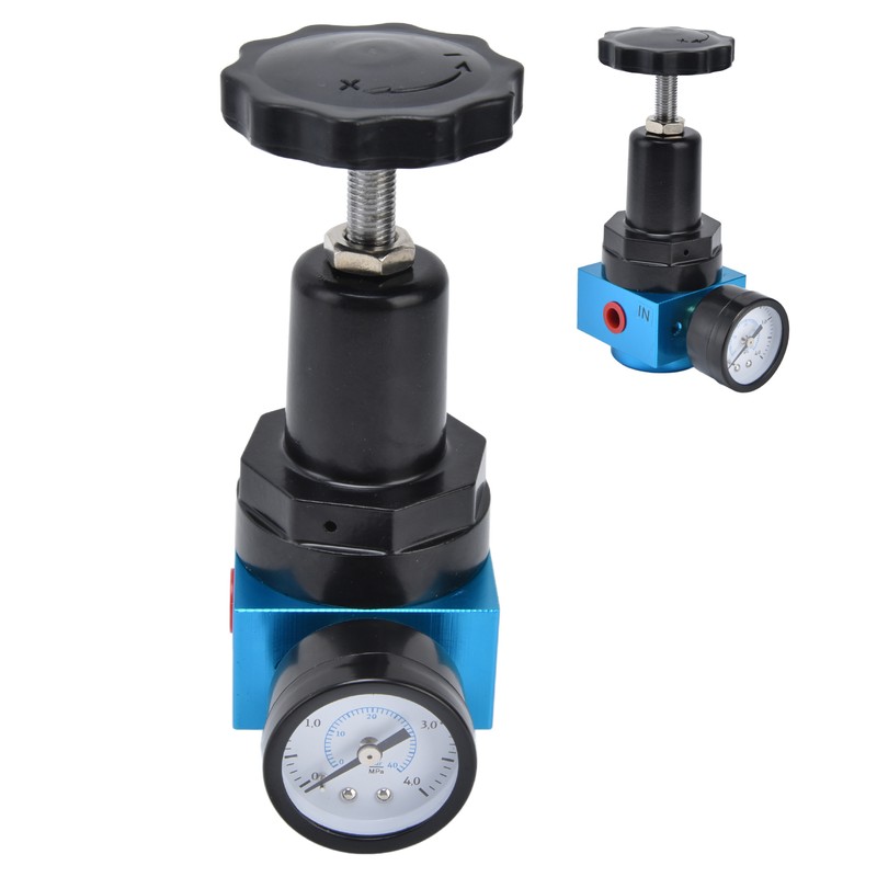 Air Pressure Regulator Miniature Pneumatic Reducing Valve Regulating Control GaugeQTYH‑08