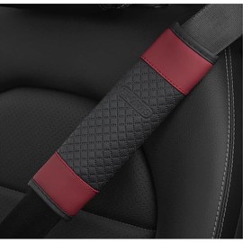 TSUGAMI Car Seat Belt Shoulder Pad, 2PCS Soft Harness Automotive Seatbelt Cover for Shoulder Pad Neck Cushion Strap Protector, Vehicle Interior Accessories for Truck RV SUV & More(Burgundy)
