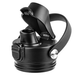 Diumepo Auto Spout Lid for YETI Rambler Bottles, Replacement Lids for Yeti 12oz 18oz 26oz 36oz 64oz Water Bottle, Water Bottle Straw Cap for YETI Rambler, Flexible Handle (Black)