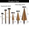 6Pcs Step Drill Bit Set, HSS Drill Bits Cone Drill