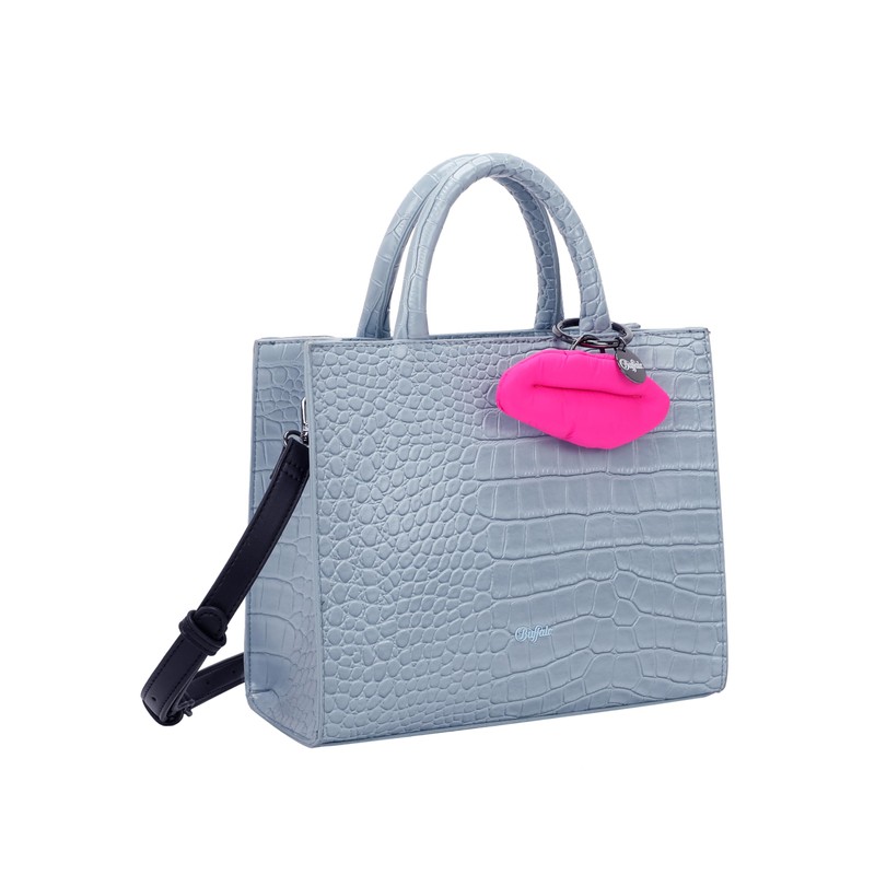 Buffalo Women's Big Boxy Collection Croco Dreamy Blue Shopper, dreamy