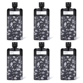 ASEVAT 3 oz/6 Pack Leak Proof Empty Squeeze Pouches, Refillable Travel Pouches for Toiletries Portable, Travel Fluid Makeup Packing Bag for Lotion Shampoo Face Cream Hand Soap