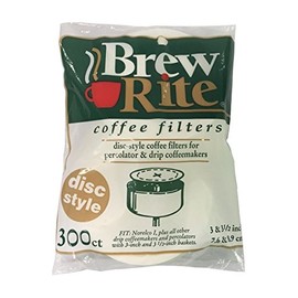 Brew Rite 3 Inch - 3.5 Inch Disk Filter Size 100 Count (Pack of 3).