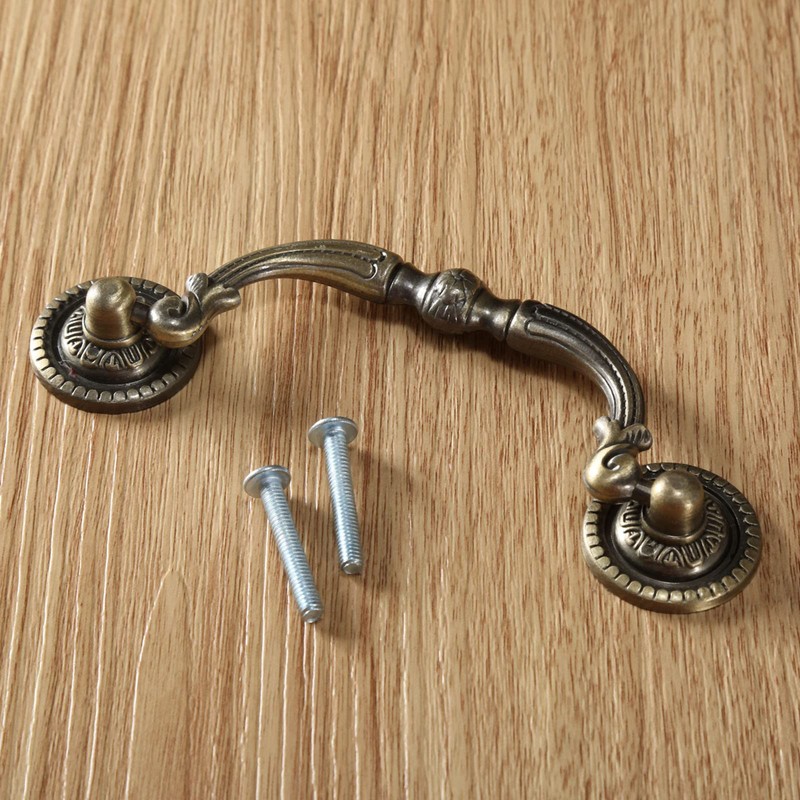 Mgoodoo Pack of 2 100 mm Antique Brass Cupboard Drawer