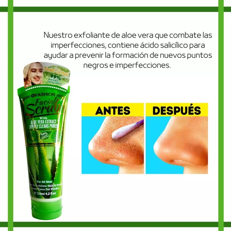 Wokali Exfoliante Facial Aloe Vera Elimina Impurezas 120ml