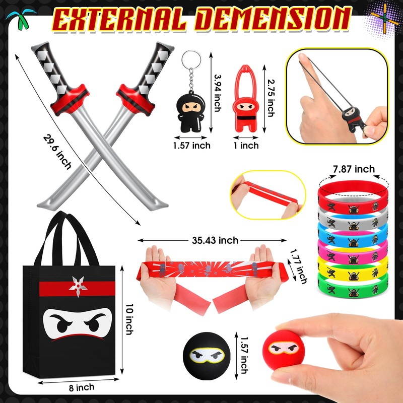 Seenelling 12 Guests 98 Pcs Ninja Party Favors Include Ninja