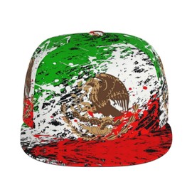 Mexico Flag Mexican Baseball Cap Adjustable Fashion Casual Flat Bill Brim Dad Hats for Women Men Sun Hats