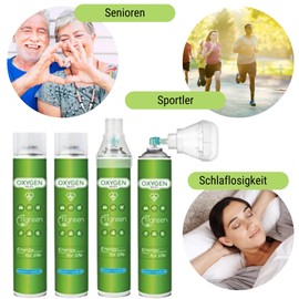 Atgreen Inhalation Oxygen O2 (28L) The Set Contains 2 Pieces Oxygen Bottles Pure Oxygen Cans Oxygen Preparation Universal Mouthpiece Pure Inhalable Oxygen Device
