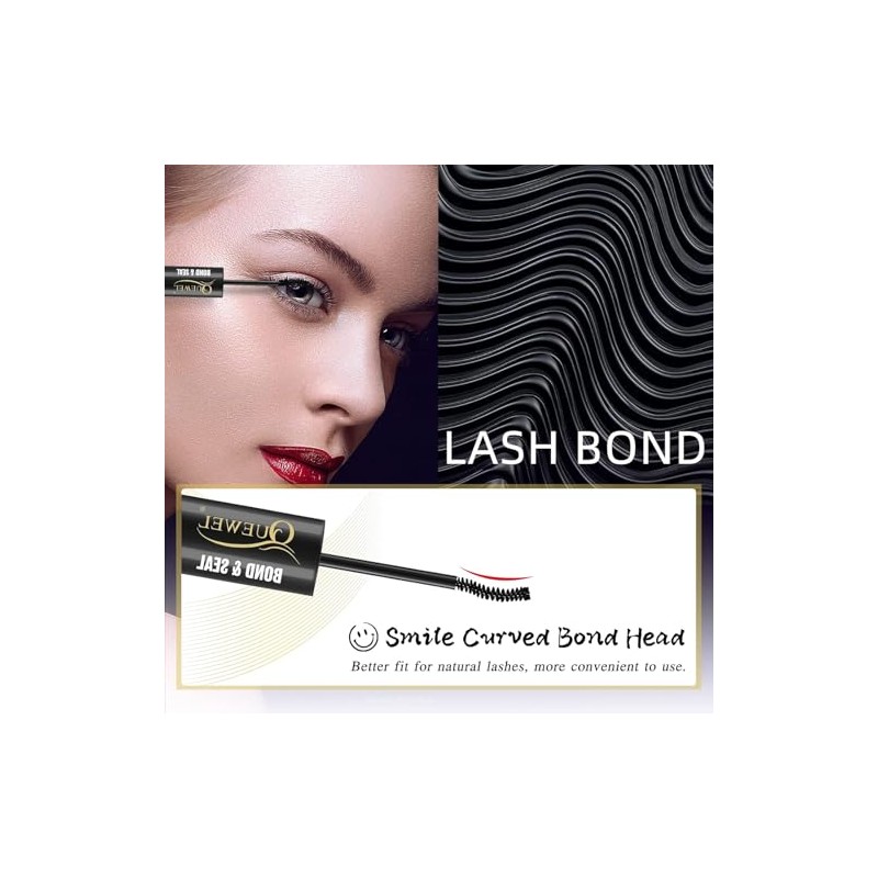 QUEWEL Pegamento para Pestañas Lash Bond and Seal,Pegamento de Pestañas