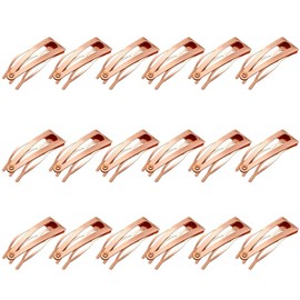 18 Pieces Snap Hair Clips 3 Prong Hair Clips Metal Snap Hair Clips Double Grip Hair Clips Hair Barrettes Hair Pins Hair Accessories for Women Girls, Rose Gold