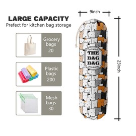 Grocery Bags Holder Organizer For Shopping Bags, Wall Mount Plastic Bags Storage Container Dispensers, Pet Lovers Home Kitchen Bags, The Bag Bag Grocery Bag Holder, Gifts For Women Cat Mom Dad (G-37)