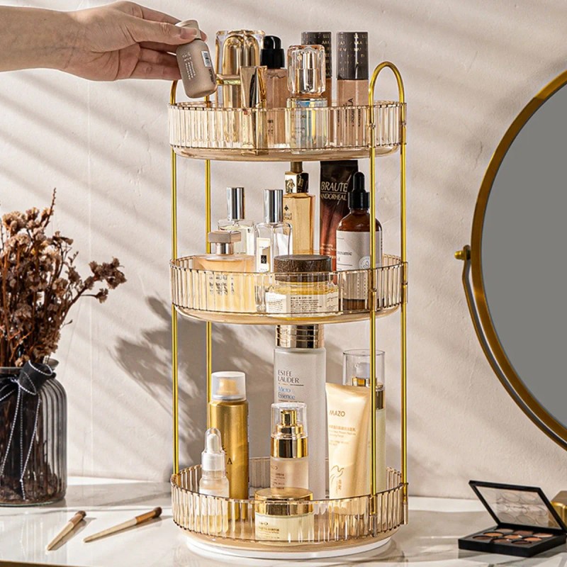 Organizador De Maquillaje Giratorio De 360 Grados 3 Niveles