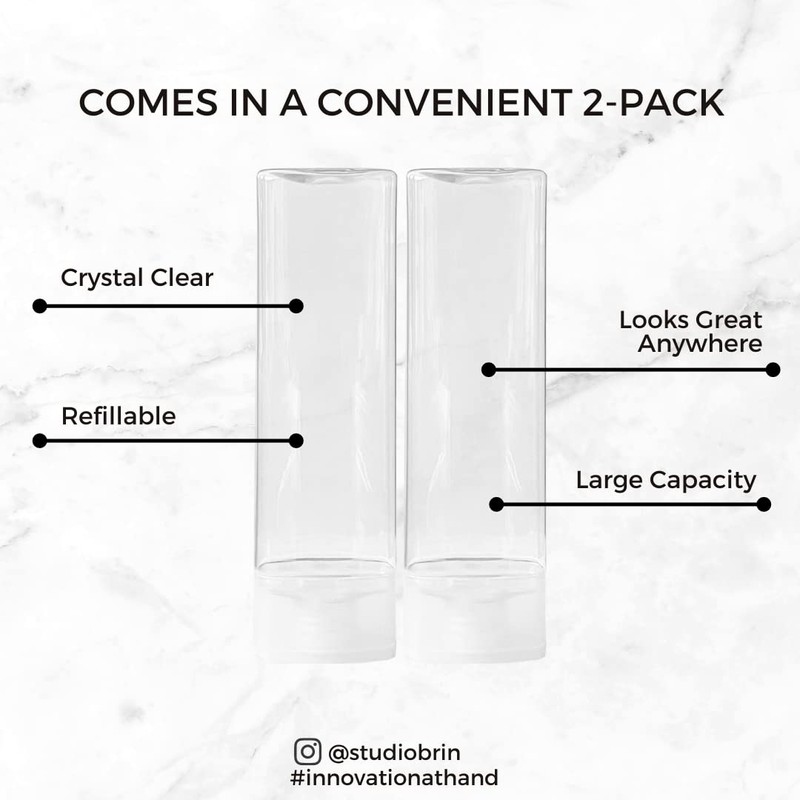 STUDIOBRIN Refillable Squeeze Soap Bottles Soap Dispenser 400 ml/2 pk