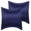 sourcing map Luxury Satin Oxford Pillowcases, Pair of 2 Navy