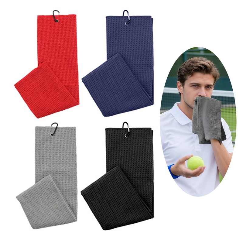 Haluway 4 Pack Golf Towels, 11.8"x11.8" Microfiber Waffle Pattern Towels