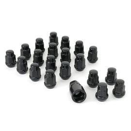 2008-2022 Dodge Challenger Bulge Acorn Lug Nuts & Wheel Locks Kit (Black)