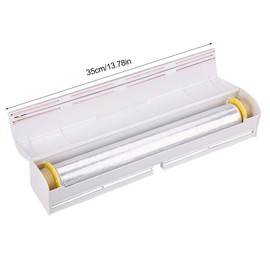 Cling Film Dispenser E11Aluminum Food Wrapper Dispenser Food Plastic Wrap Dispenser Refillable Thin Film Cutter With Stainless Steel Blade For Home Kitchen Cooking