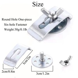 Pack of 4 Undermount Sink Clips, Stainless Steel Sink Mounting Clips, No Drilling Sink Brackets, Supports Sink Mounting Accessories for Kitchen, Bathroom, Round Base,