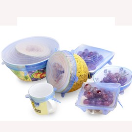 OUBORUI 6PCS/Set Silicone Food Lids Seal Fresh Flexible Stretch Reusable Bowl Dish Covers for Keeping Food Fresh