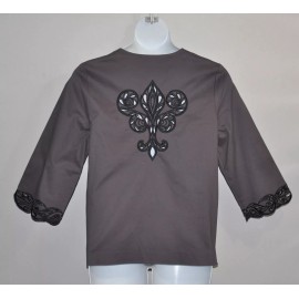 Bob Mackie Embroidered Cut Out Jacket Size XS Taupe