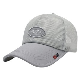 White Fang CA557 Hat, English Letters, Logo, Mesh Cap, Running, Sports, Lightweight, Quick Drying, Men's, Women's,, gray