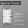 Lutron Claro On/Off Switch, 15-Amp, Single-Pole, SC-1PS-SW, Snow