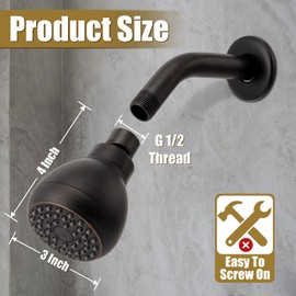 AISOSO High Pressure Shower Heads, Showerheads 3 Inches with 360 Rotation and Silicone Nozzles for Strong Spray Relaxing and Comfortable Shower, Oil Rubbed Bronze