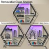kepptory 39 inch Large Gaming Floating Shelves with LED Lights,